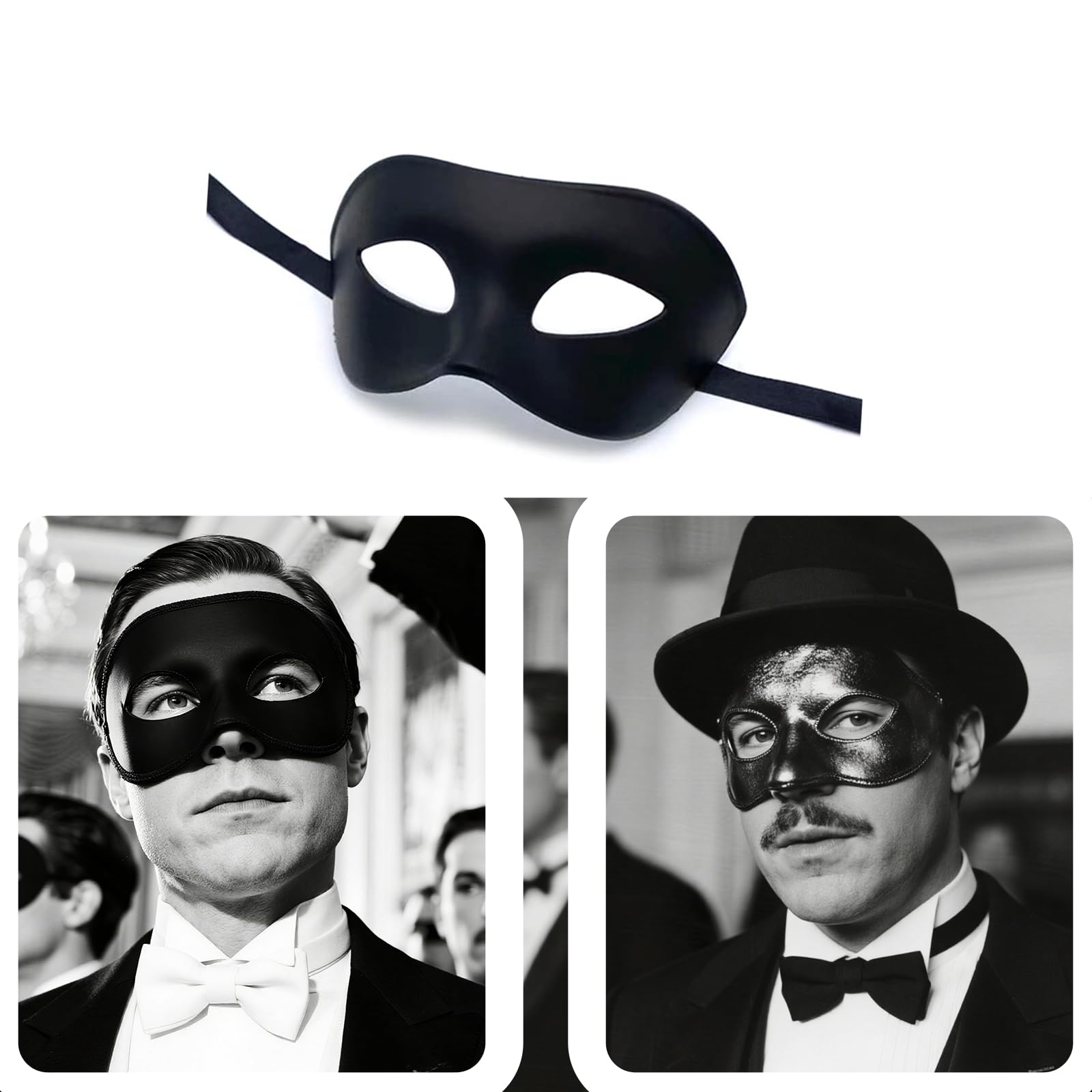 Vyqrx Black Venetian Masquerade Mask, Ideal for Masquerade Masks Men The Mask Costume & Halloween - Image 3
