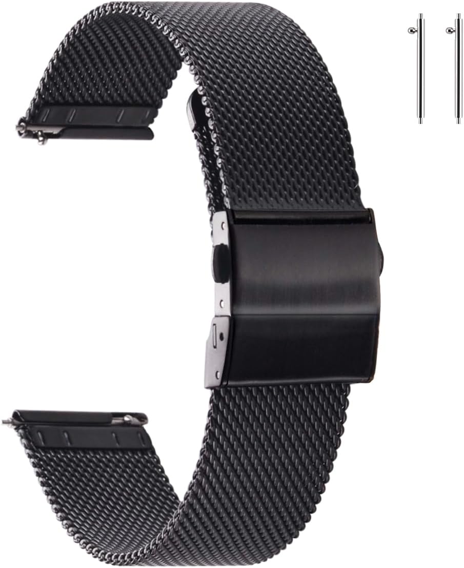 Stainless Steel Mesh Watch Band for Men Women, Quick Release Mesh Watch Straps 12mm 14mm 16mm 18mm 20mm 22mm