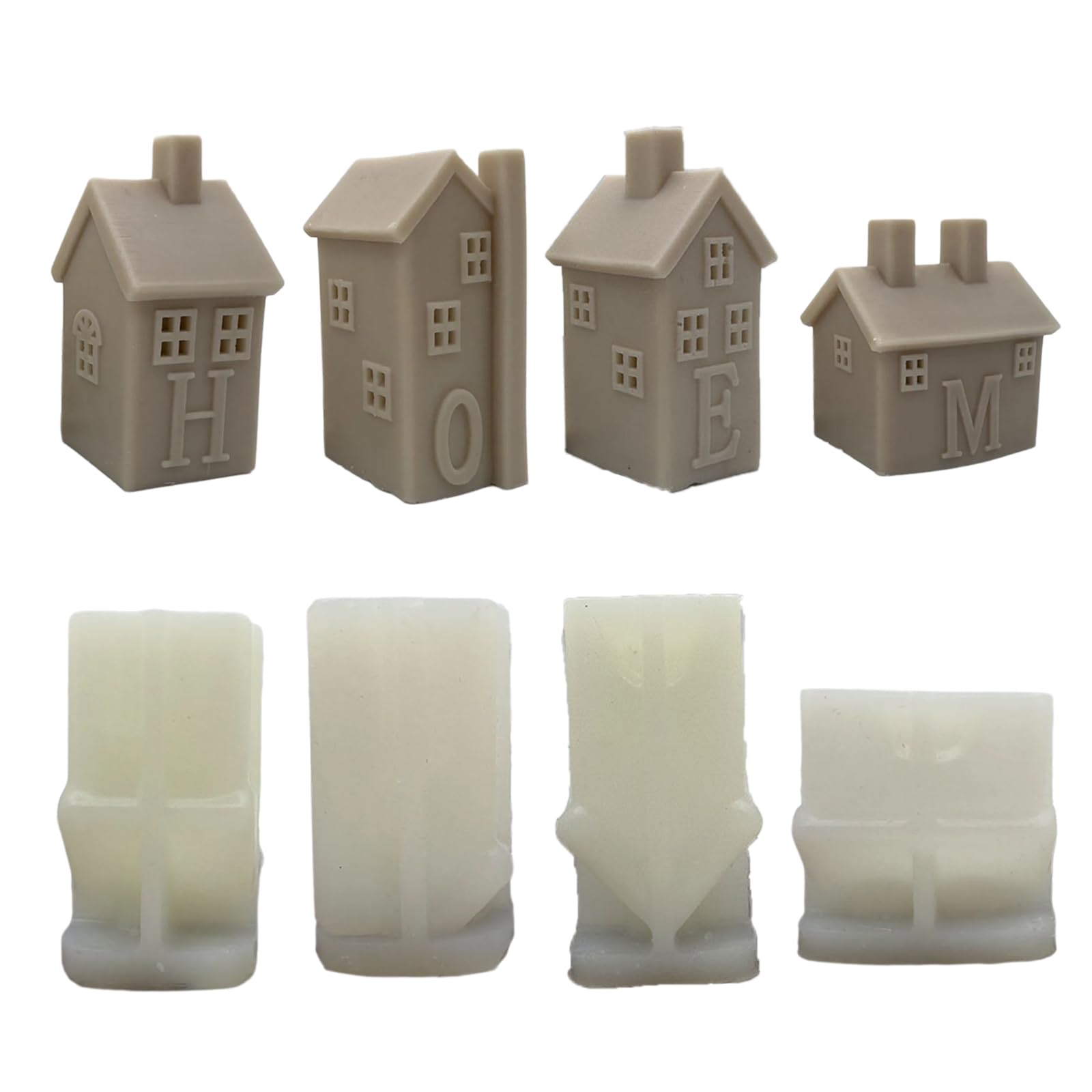 4 moldes para velas caseras para jabón de velas, decoraciones navideñas, moldes de silicona para decoración de yeso, resistentes a altas temperaturas