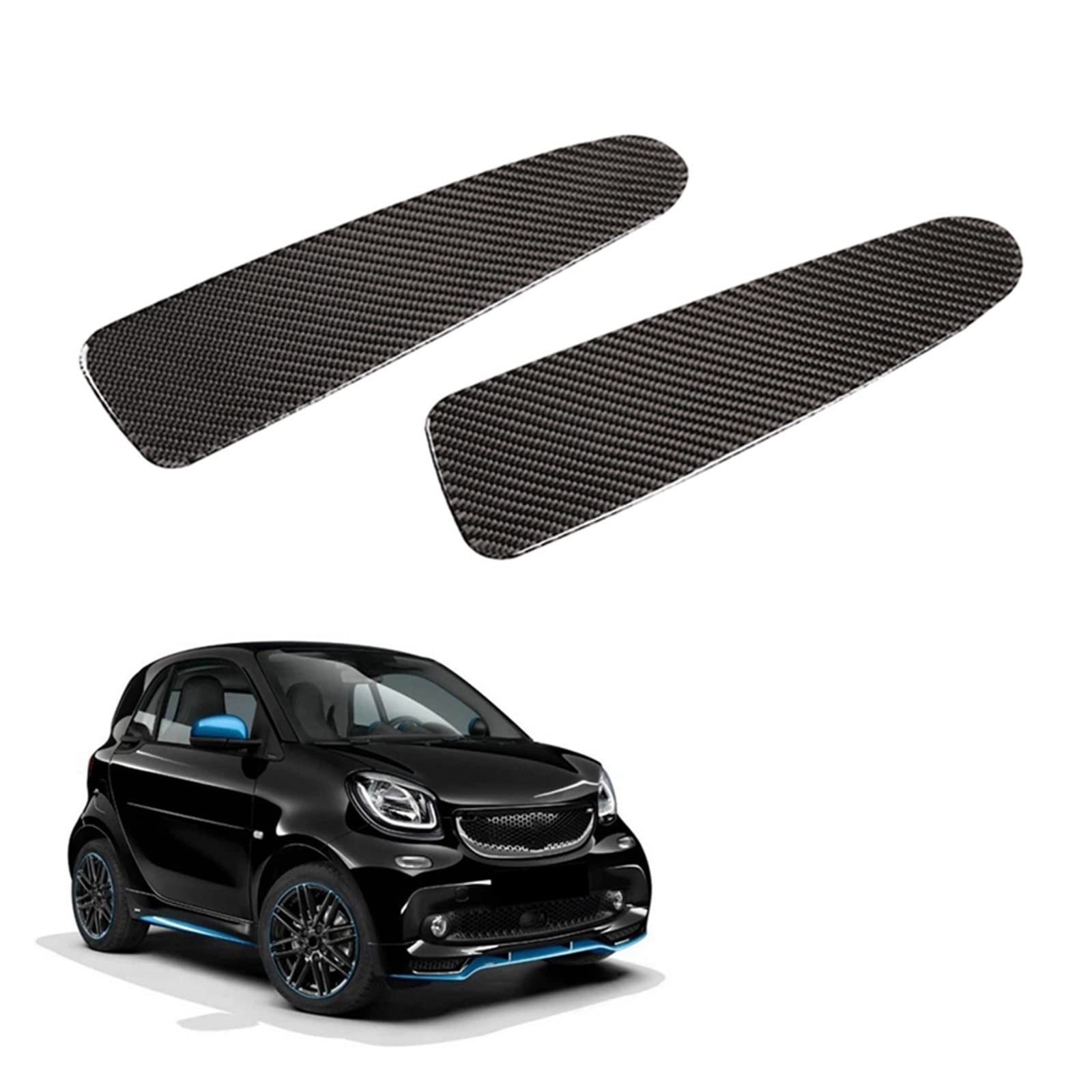 Wnętrze samochodu tapicerka boczna siedzenia z włókna węglowego zmodyfikowane siedzisko pasuje do Benz Smart 453 Fortwo 2016-2021 Auto akcesoria do wykończenia zestawy naklejek ochronnych