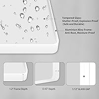 Vista 24 de LOAAO - Espejo de baño con marco de metal negro de 24x36 pulgadas, espejo rectangular redondeado para pared, espejo mate de tocador de baño