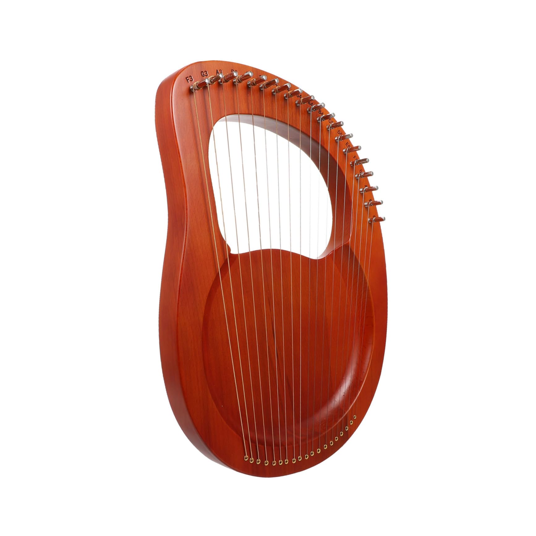 Lira Portatile a 19 Corde Marrone, Strumento Musicale per Ragazzo Ragazza | Set 1 Pezzo, Plastico, 2 Plettri Inclusi e Corde Extra, Suono Melodioso
