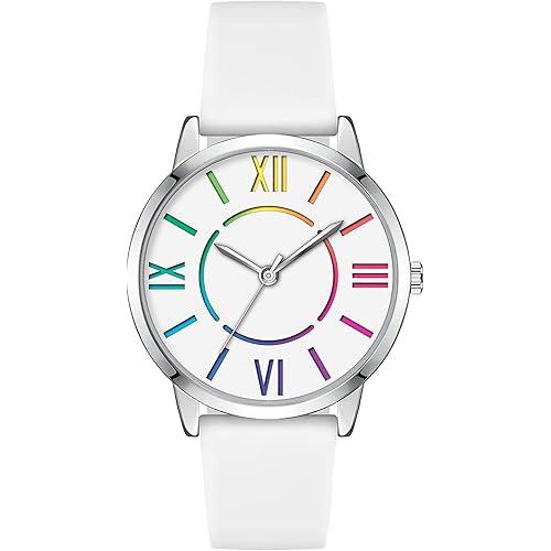 Bisley 37MM Women Watch Large Face Easy to Read Watch Waterproof Watch Silicone Strap Watch