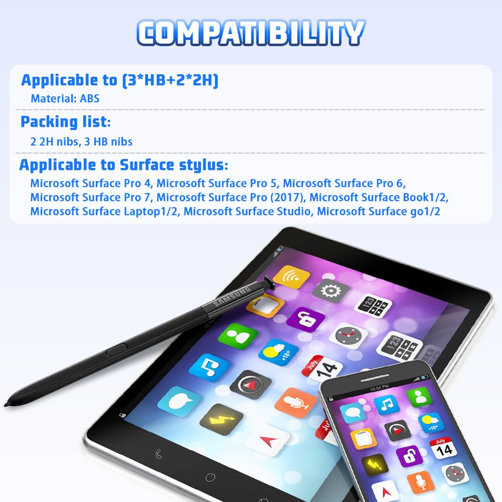 Punte Di Ricambio Per Surface Pen - 5 Pezzi Compatibili Con Surface Pro/Book/Laptop | 2H E HB