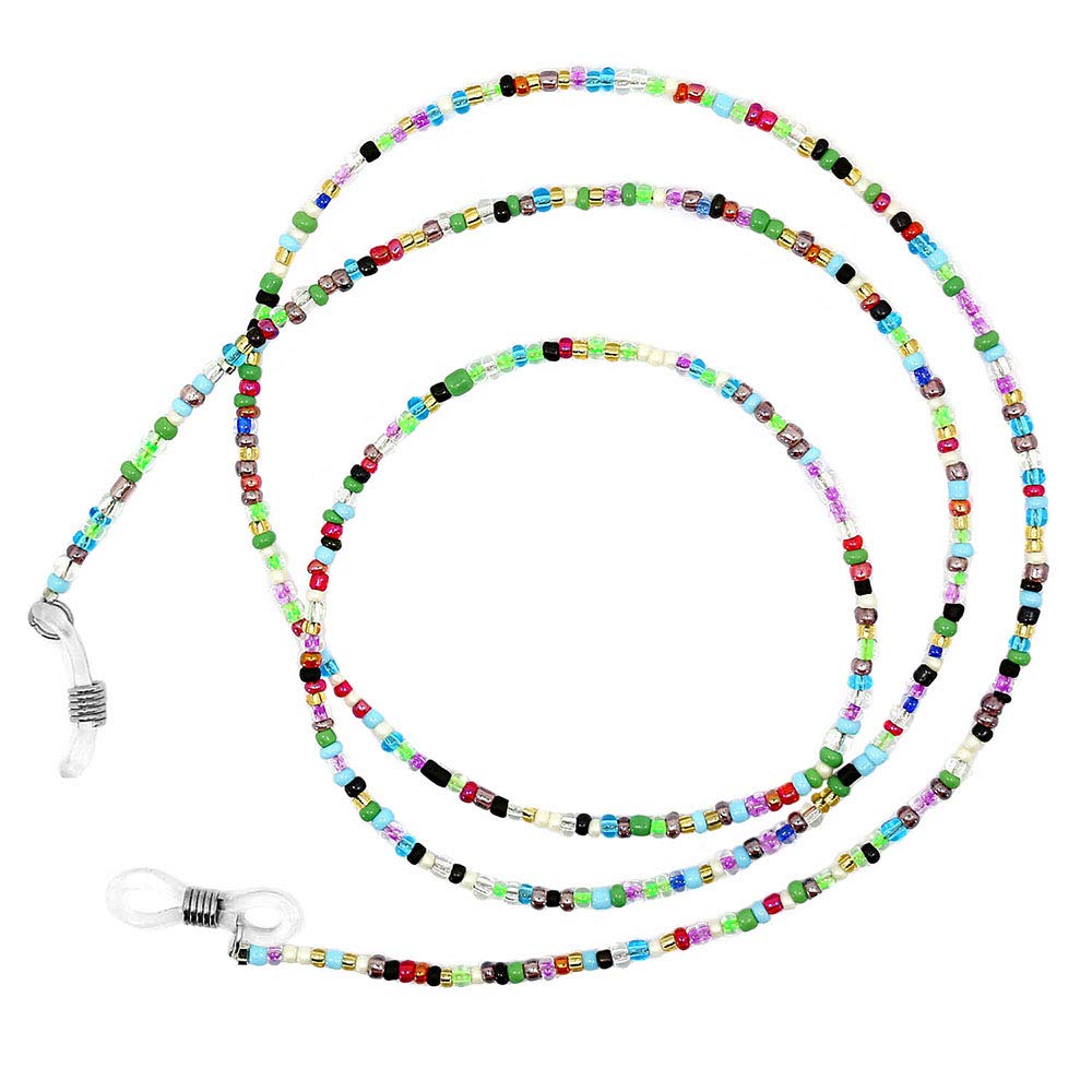 BoomYouEyeglass Chain Sunglass Strap Holder Reading Glass Cords Lanyard Beaded Necklace Chain Metal Long Necklace Fashion Accessories – 2PCS