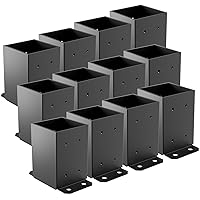 Vista 12 de SPACEEUP Base de Poste 4x4 2 Piezas, Tamaño Interior 3.6"x3.6" Base de Poste para Terraza, Anclaje de Poste Resistente con Recubrimiento en Polvo