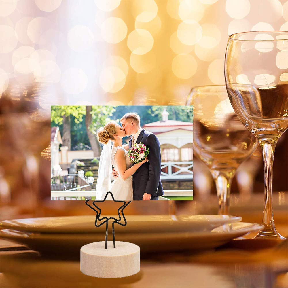 TMZELOA Kartenhalter Holz 10 Stück - Rustikale Tischkartenhalter Baumstumpf