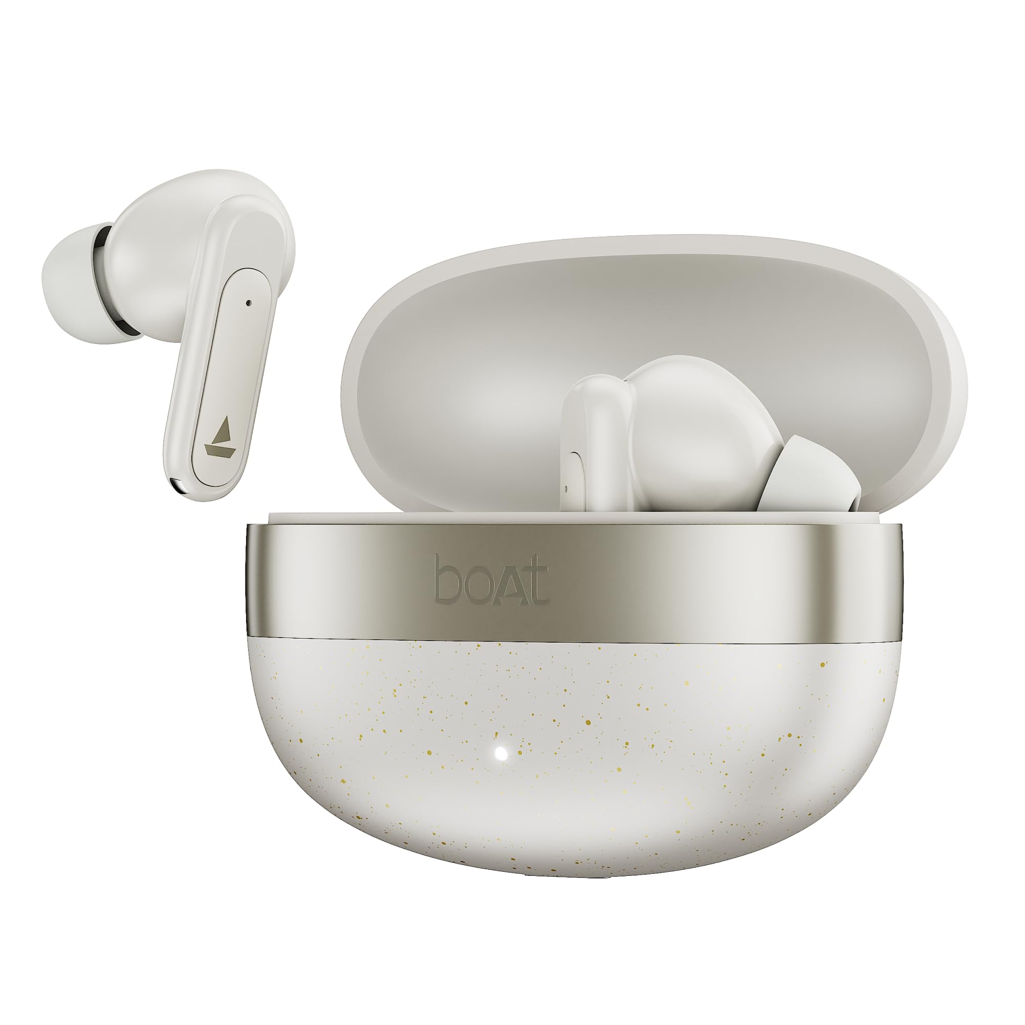 Boat Airdopes Plus 224, Powerful Spatial Audio, 60H Playback, Quad Mics AI-ENx™, 13 mm Drivers, Boat Hearables App, Multipoint Connectivity, Google Fast Pair, Bluetooth v6.0 TWS Earbuds (Off White)-image-28