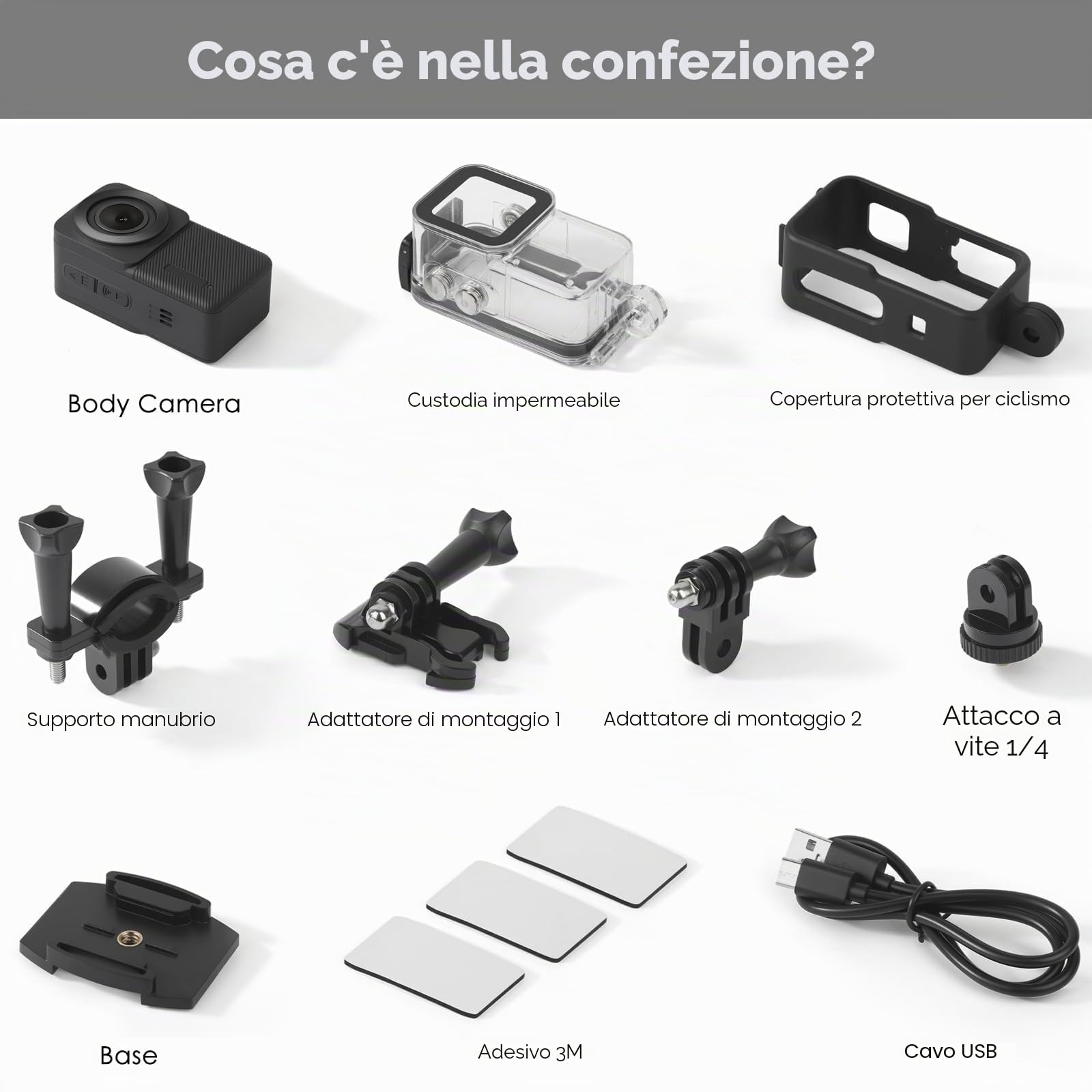 ydi Action Cam Impermeabile 5K/30fps, Videocamera Portatile per Vlog, Fotocamera Subacquea da Pollice con EIS, Wi-Fi, Touchscreen, Kit di Accessori, Scheda da 64GB