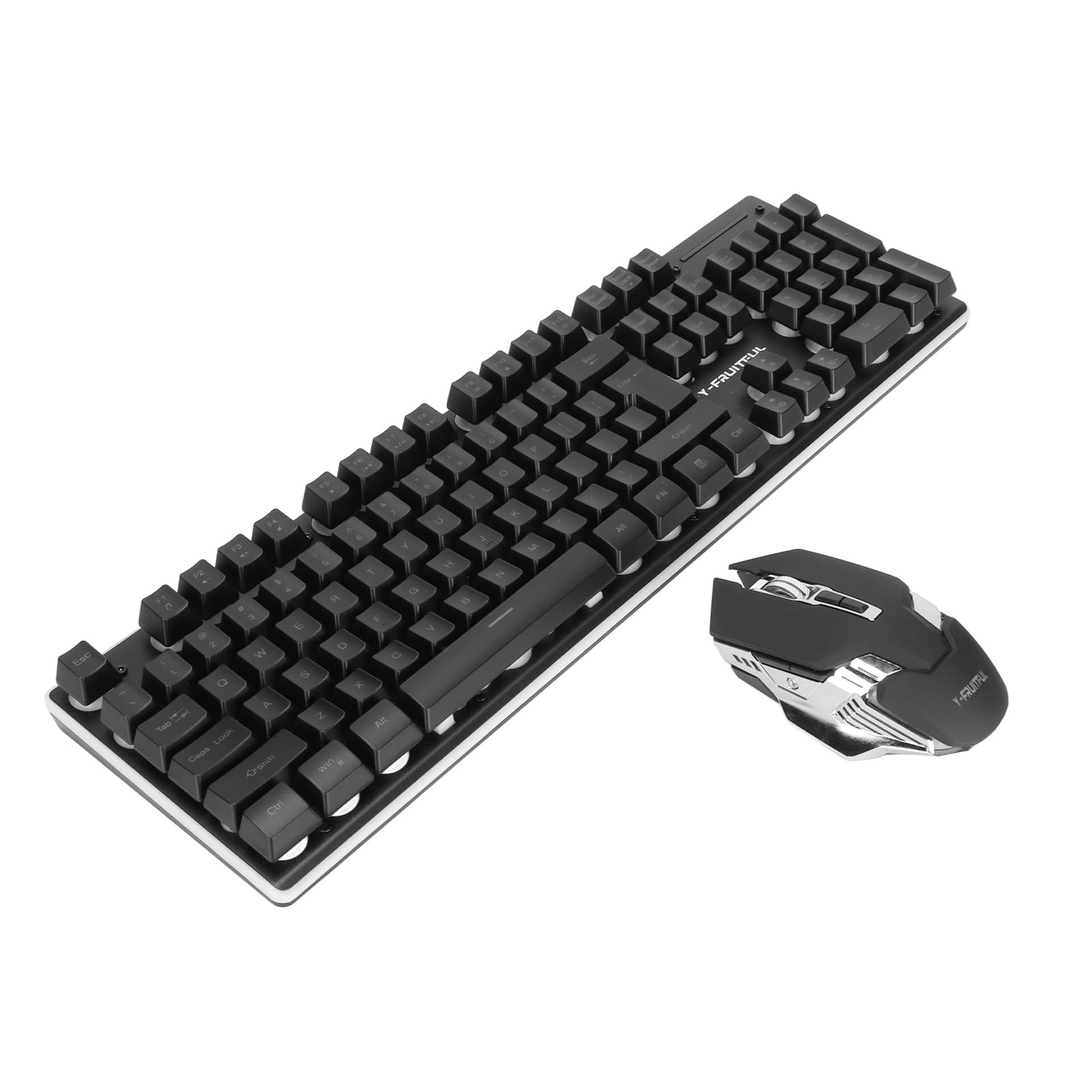 Kabellose Tastatur und Maus Kombination, RGB Gaming Tastatur Maus Set, Wiederaufladbare Tastaturs mit 104 Tasten, LED Hintergrundbeleuchtung, 7D 3200 DPI Mauses, Mechanisches Gefühl, für PC-Gamer