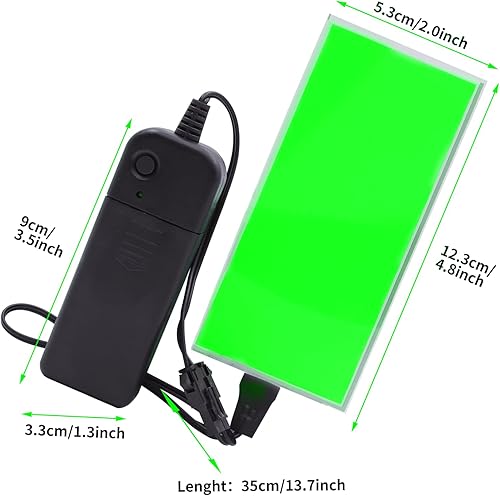 Miniatura 7 de Ourbest Tira de luces EL, panel electroluminiscente suave, hoja de papel luminiscente, luces para bricolaje, cortables, 4.7 x 2.0 in, 3 modos