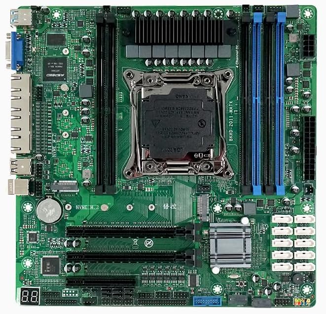 C612 NAS Motherboard LGA2011-3, 10x SATA 6Gbps, 4X 2.5GbE Intel i226-V, 2X M.2 NVMe, 2X PCIe x16, DDR4, Server Workstation ITX Mainboard for Xeon E5 V3/V4 24 * 24cm