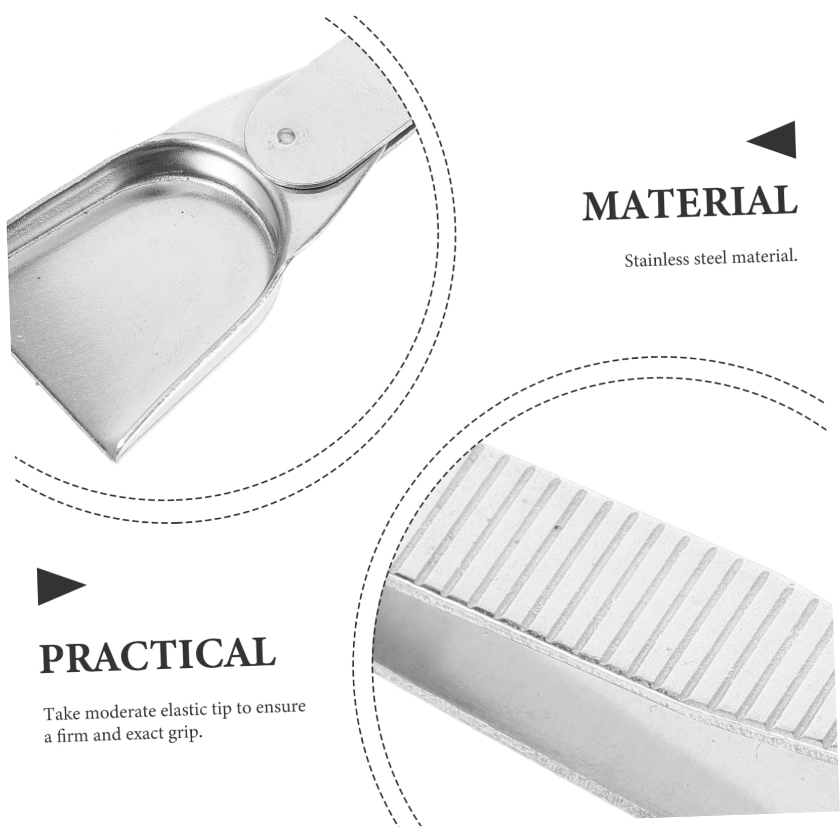 Tofficu 4 Set Pinzette Con Spatola Precisione Bene Presa Fabbricazione Pinzette Antiscivolo Strumento Artigianale Di Gioielli Acciaio Inossidabile Silver 2 Pezzi*4