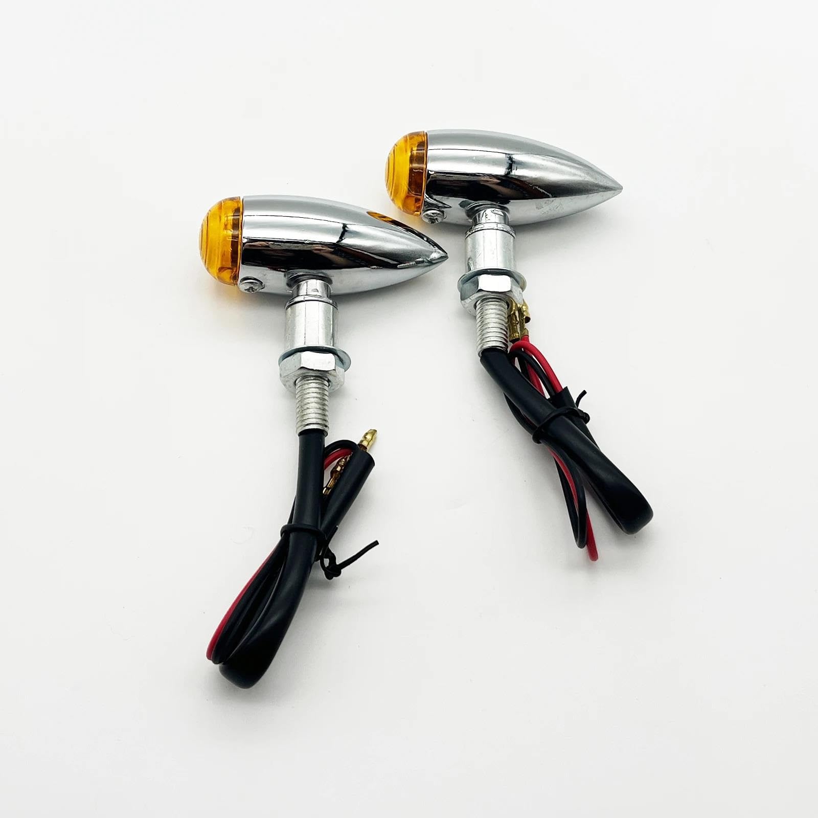 Intermitentes para Y&amaha Luz Intermitente Motocicleta Bullet Intermitente para Motocicleta Color Negro Y Plateado Lámpara señal(2 pcs Yellow+Silver)