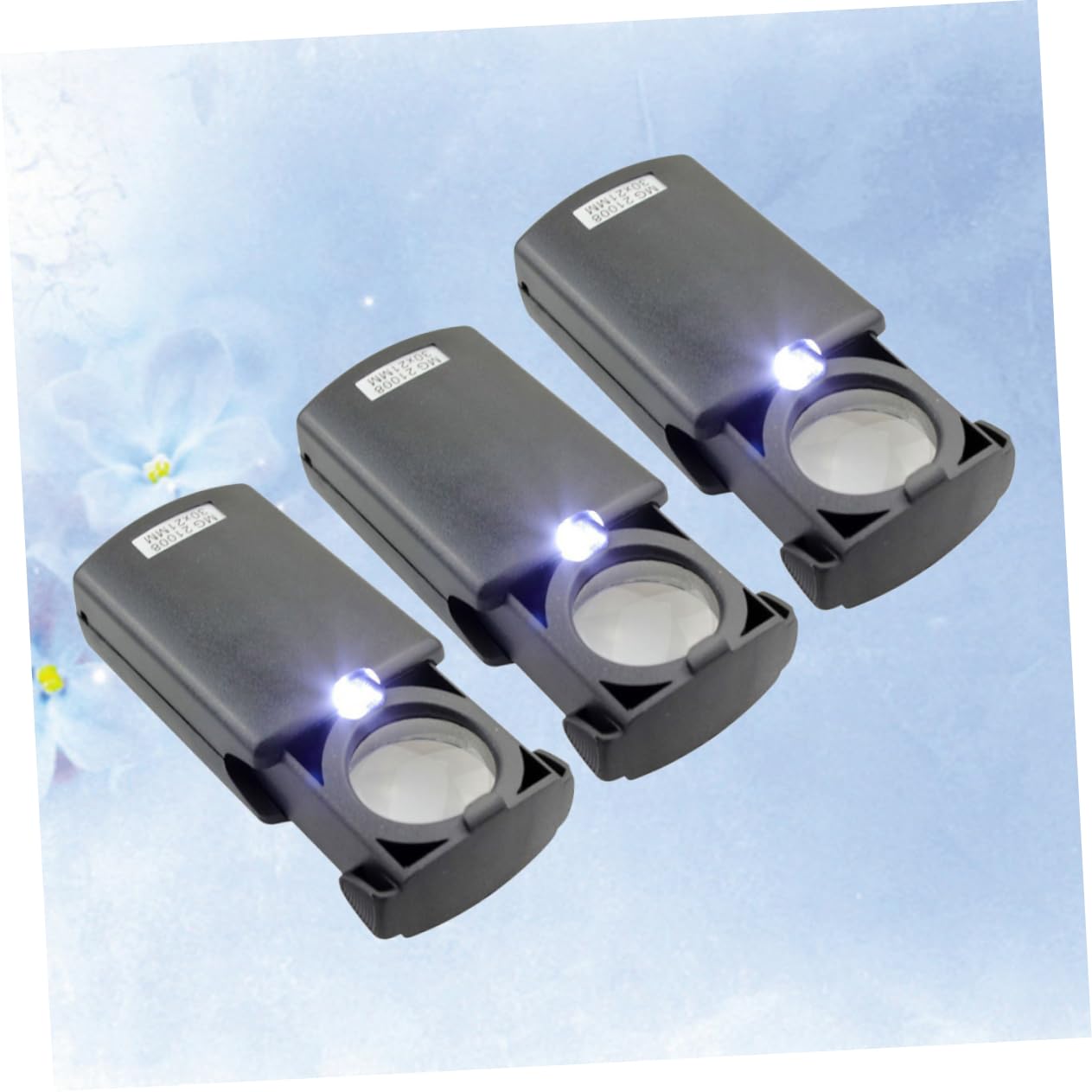 BEBEMOKO 3Pcs LED Jewelry Magnifier Pull Type Illuminated Magnifying Glass for Gems Stamps Coins Hobbies Antiques Handheld Lightweight