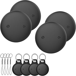 2025 New Smart Tag Tracker - [Apple MFi Certified] Apple Find My Compatible | Key Finder, Luggage Tag, Dog Tracker, Backpack | IP67 Waterproof, Replaceable Battery, No Subscription, iOS 17 (4 Pack)