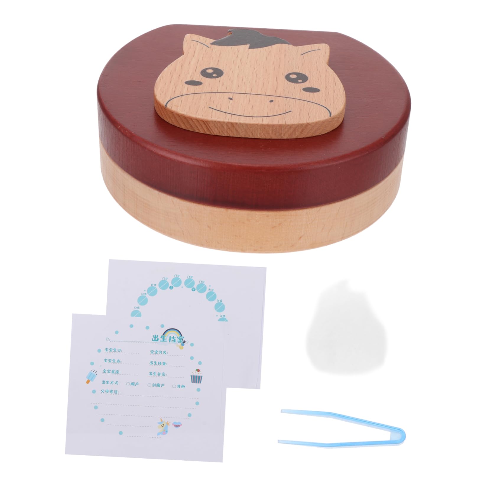 SUPVOX Baby Tooth Fairy Box Wooden Teeth Keepsake Box for Girls Boys Tooth Box for Tooth Fairy Baby's Profile