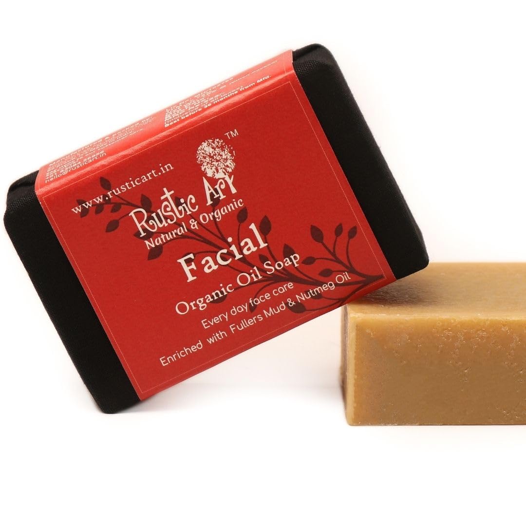 Organic Facial Soap | Nutmeg & Cedarwood | For Sensitive Skin | Coldprocess | Reduces Tan | For Women & Men | 100g