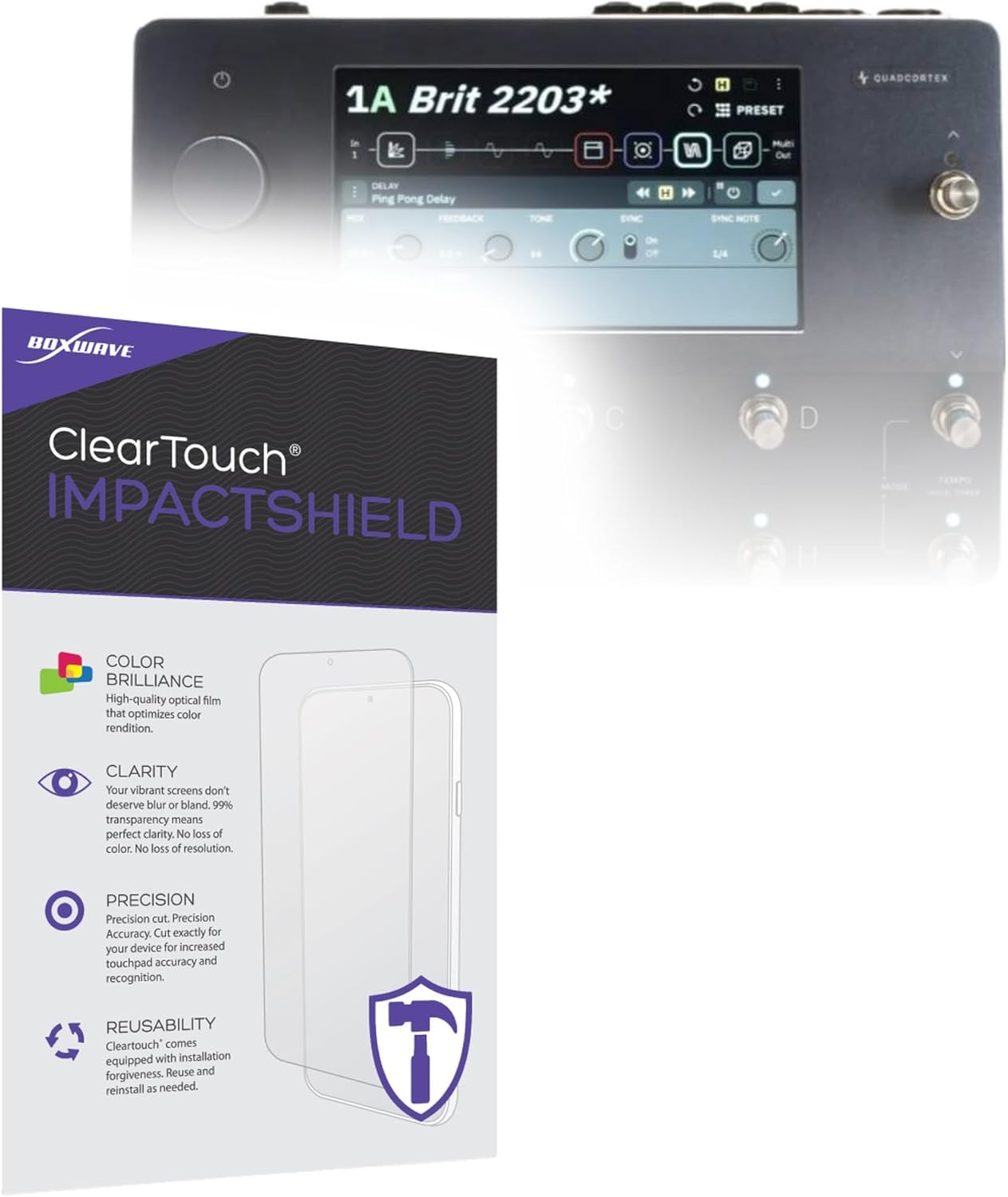 BoxWave Screen Protector Compatible with Neural DSP Quad Cortex - ClearTouch ImpactShield (2-Pack), Impenetrable Screen Protector Flexible Film