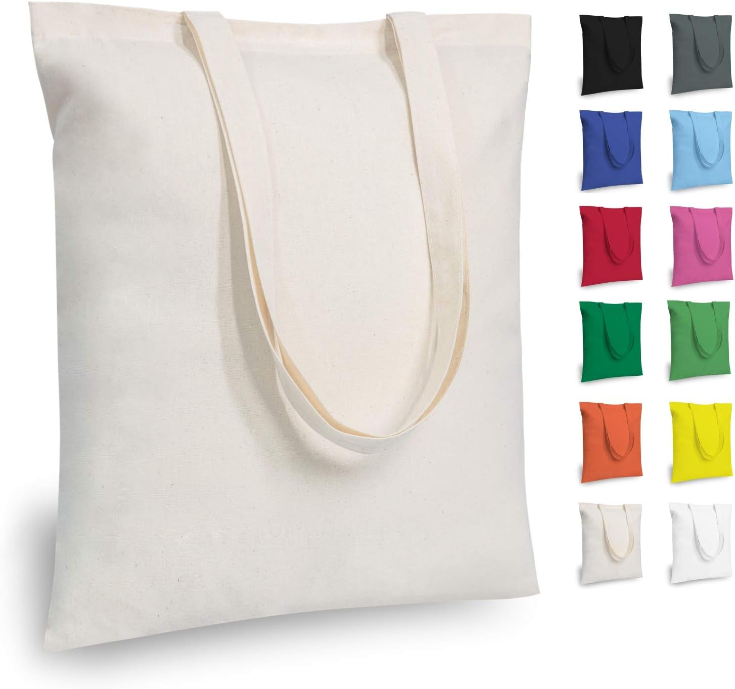 TOPDesign Cotton Tote Bag, Lightweight Reusable Grocery Shopping Cloth Bags