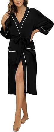 Peiyeety Peignoir Kimono à Col En V Pour Femme, Vêtement De