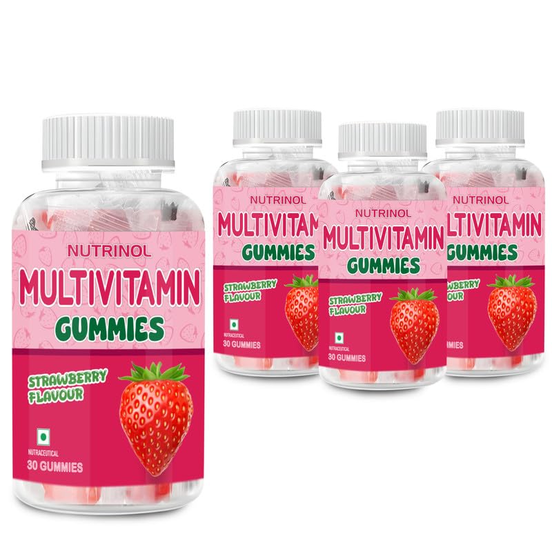 Knoll Healthcare Nutrinol Multivitamin Gummies, Zinc, Veg Omega, Iron & Biotin|Vitamin D3, B6, E & A|Boosts Energy & Stamina, Improves Immunity & Skin Health|Vegan, Gelatin Free, 1 Count, 120 Servings