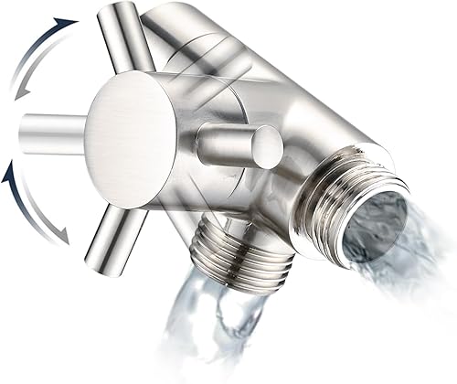 PDPBath Válvula desviadora de brazo de ducha de 3 vías de latón para cabezal de ducha de mano y cabezal de ducha fijo, conexión universal G12 -