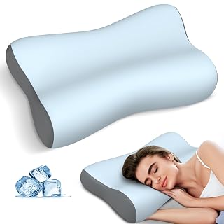 Cervical Neck Pillow, Contour Memory Foam Pillows for Neck Pain Relief, Ergonomic Pillow for Sleeping, Orthopedic Bed Pillow Neck Support Pillow for Side Back Stomach Sleepers with Cooling Pillowcase - Amazon product rated Grade A