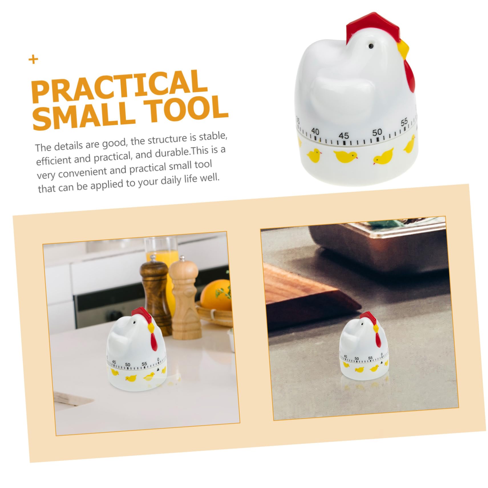 PRETYZOOM 5pezzi Timer Meccanico Da Cucina Forma Di Pollo Timer Di Conto Alla Rovescia Portatile Per Gestione Del Adatto Per Cottura e Attività Domestiche Design Carino e Pratico