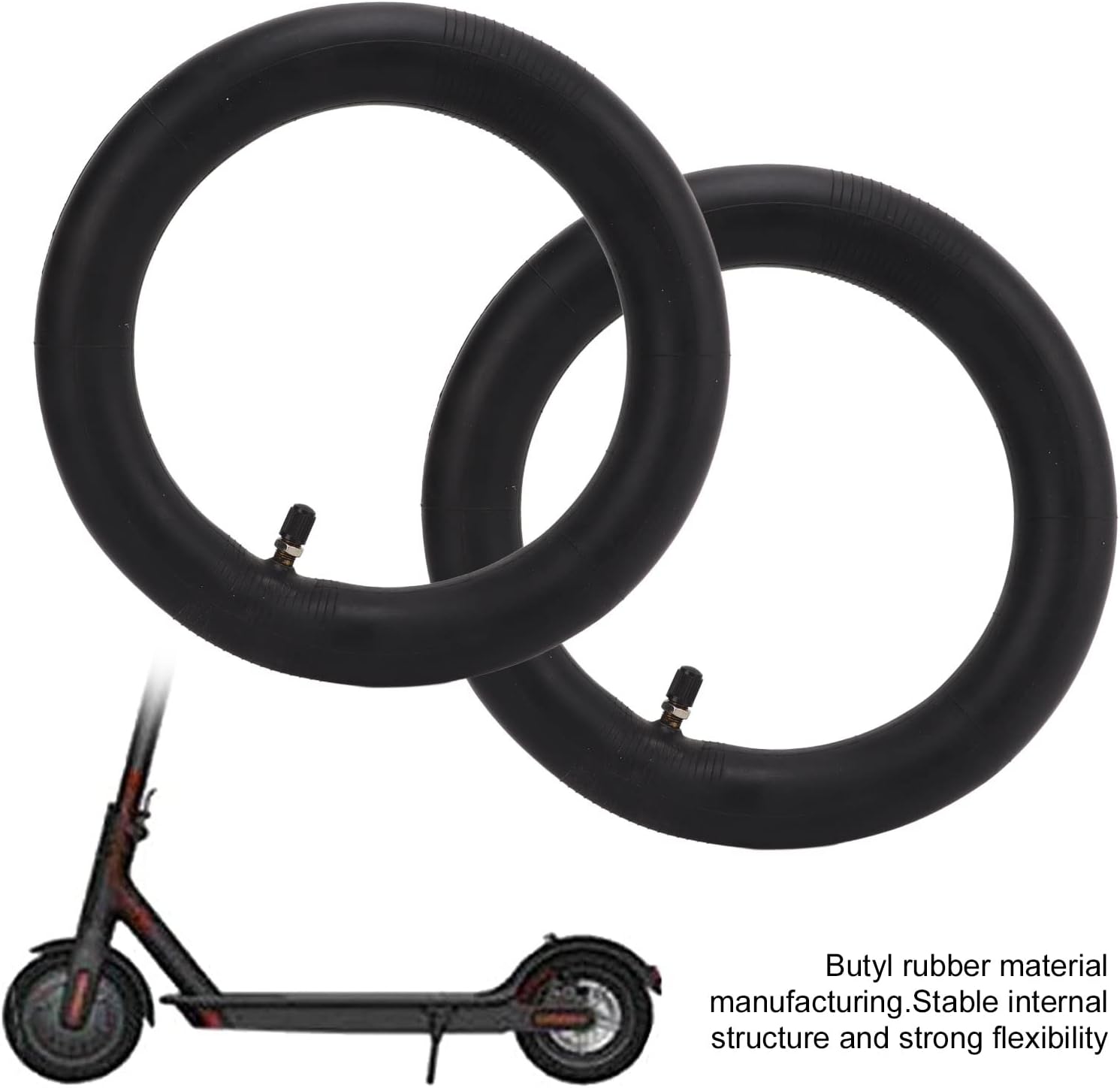 10x2.0 Scooter Inner Tube Bike Tire Tube with Straight Valve Inner Tube for Pocket Bike, Scooter, Mini Dirt Bikes (2 Pack)
