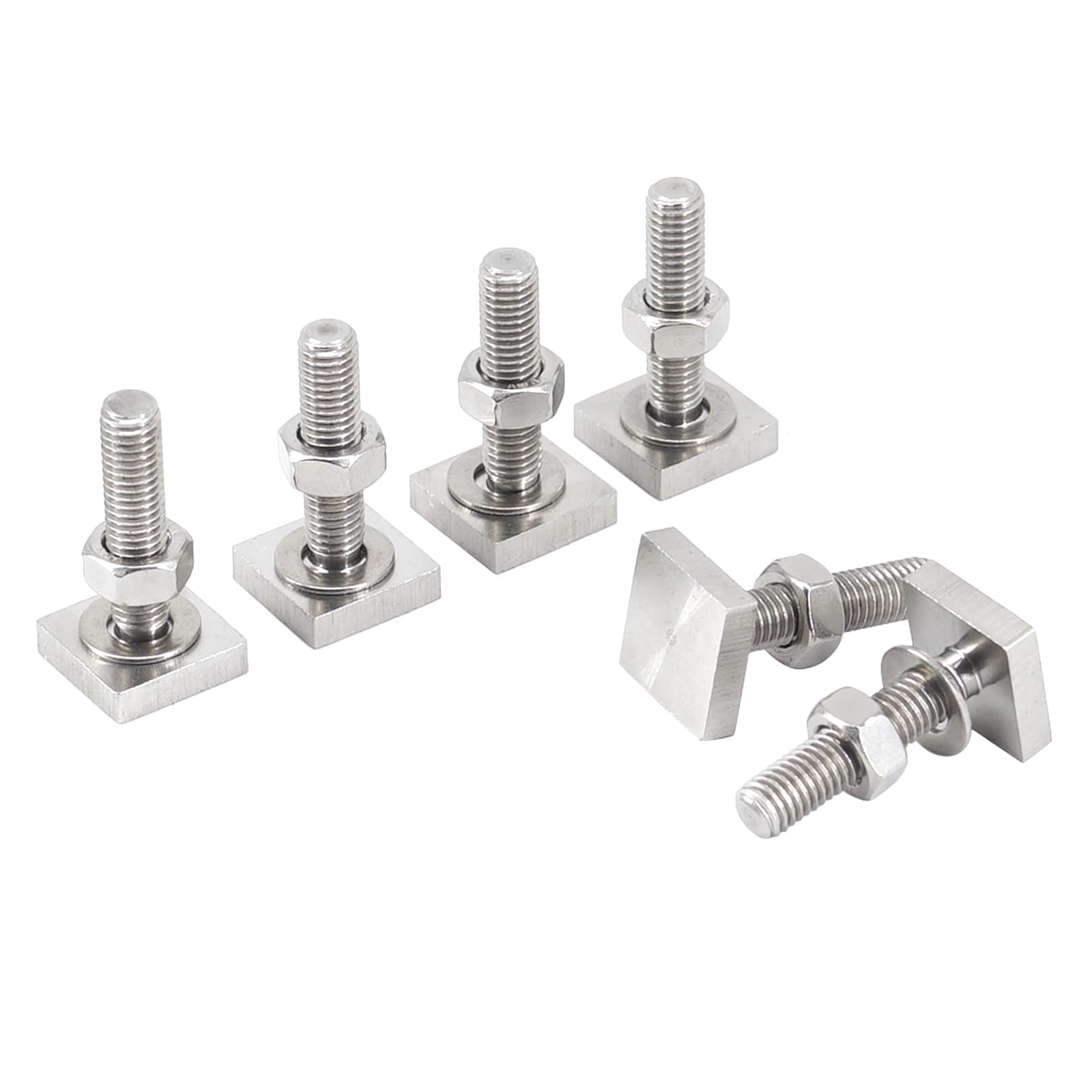 6pcs T-Slot Bolts for Roof Rack Cross Bars Platforms with M8 Stainless Steel T-Track Bolt Adapter for Securing Bike/Ski/Kayak Racks
