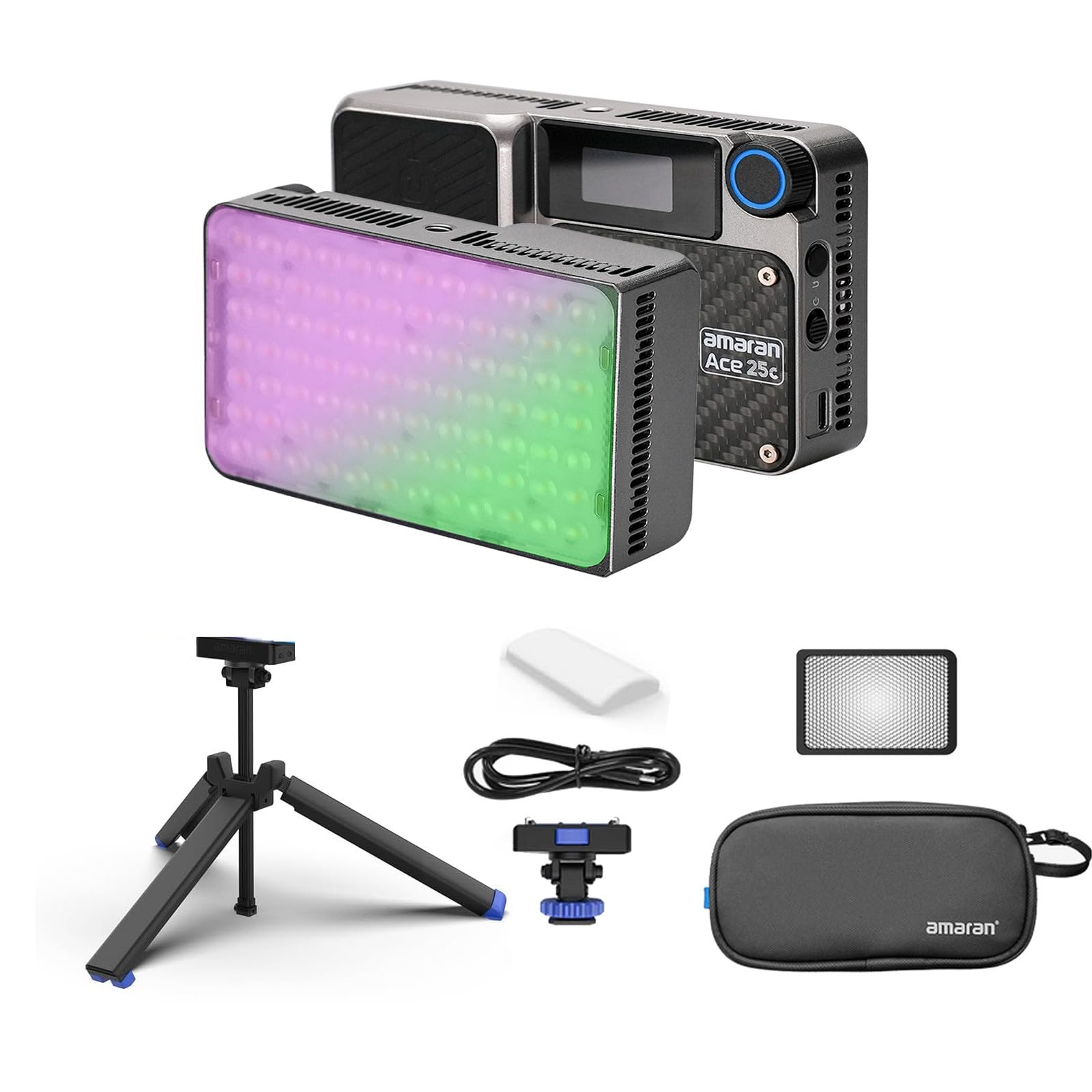 Amaran Ace 25c On-Camera Video Light,25w CCT 2300K-10000K RGB Pocket Light Support APP Control,Rechargeable PD Fast Charging For TikTok, Content Creator, Photographer,Outdoor Photography(White - View #6