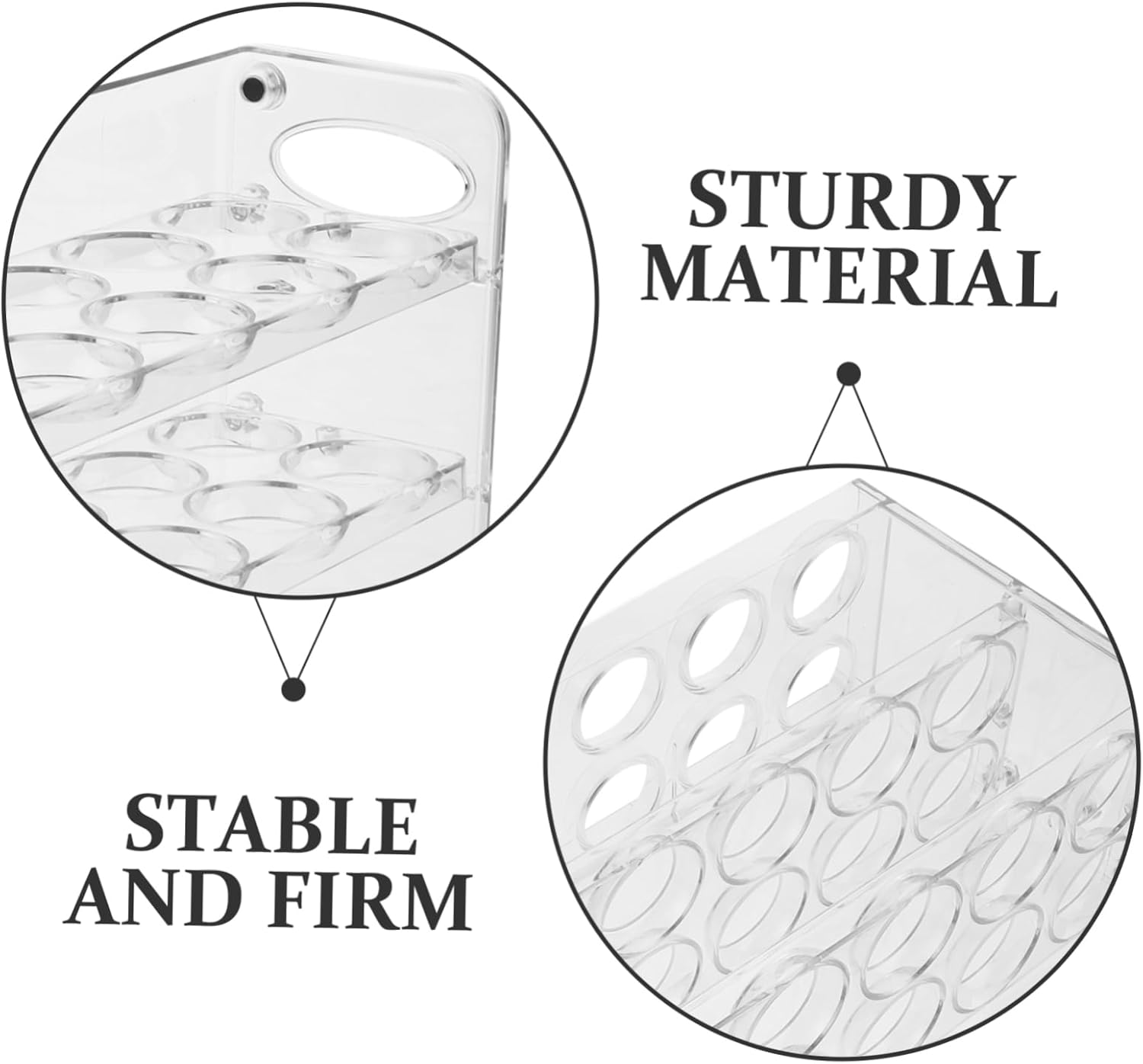 Slim Egg Holder for Refrigerator Stackable Kitchen Egg Storage Box Removable Tray for Fridge Door Organization