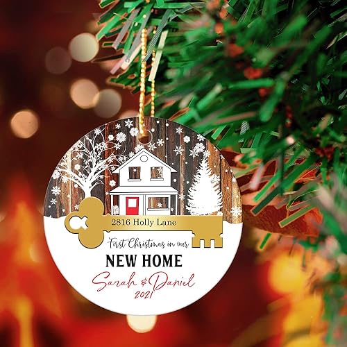 Vista 36 de Adorno de Navidad personalizado para inauguración de la casa, regalo para propietario de una casa nueva, nuevas aventuras, nuevos recuerdos, adorno