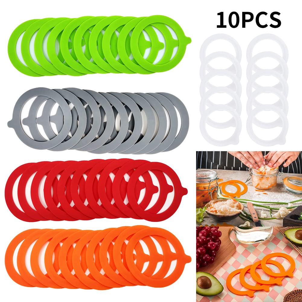 O-Ring-Sortiment-Set, Silikon-Ersatzdichtung, luftdichter Gummidichtungsring for Glas(Gray)