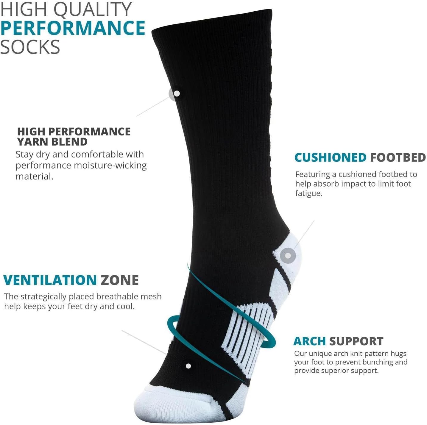 ChalkTalkSPORTS Wrestling Performance Crew Socks - Eat Sleep Wrestle - Youth & Adult Sizes - Mid-Calf Athletic Socks - Image 3