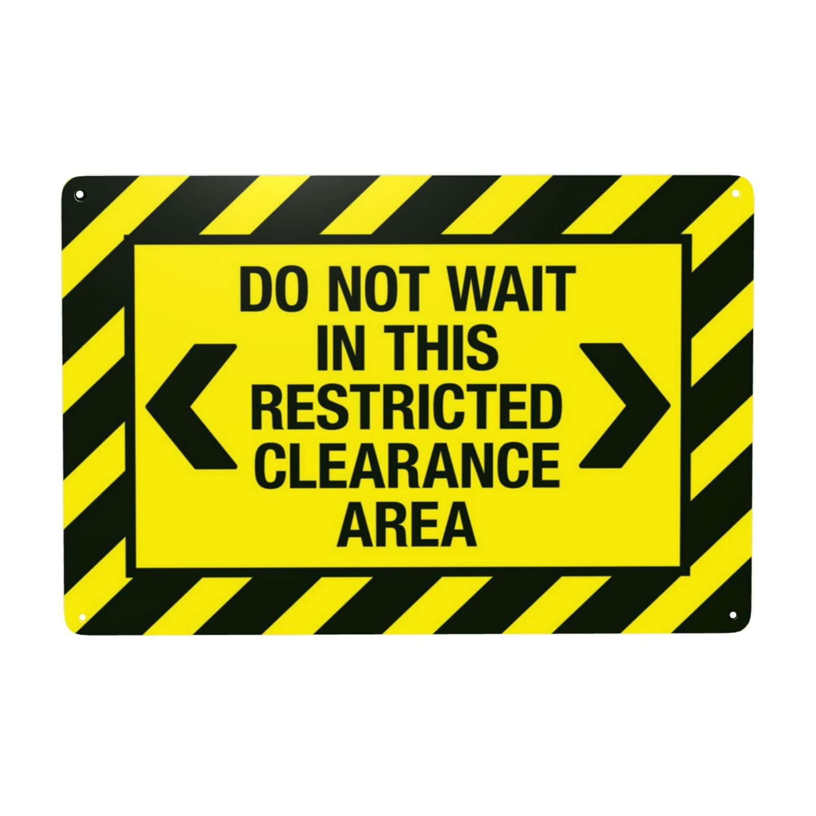 No Waiting Inside Restricted Clearance Zone Vintage Metal Warning Sign 12x8 Inch