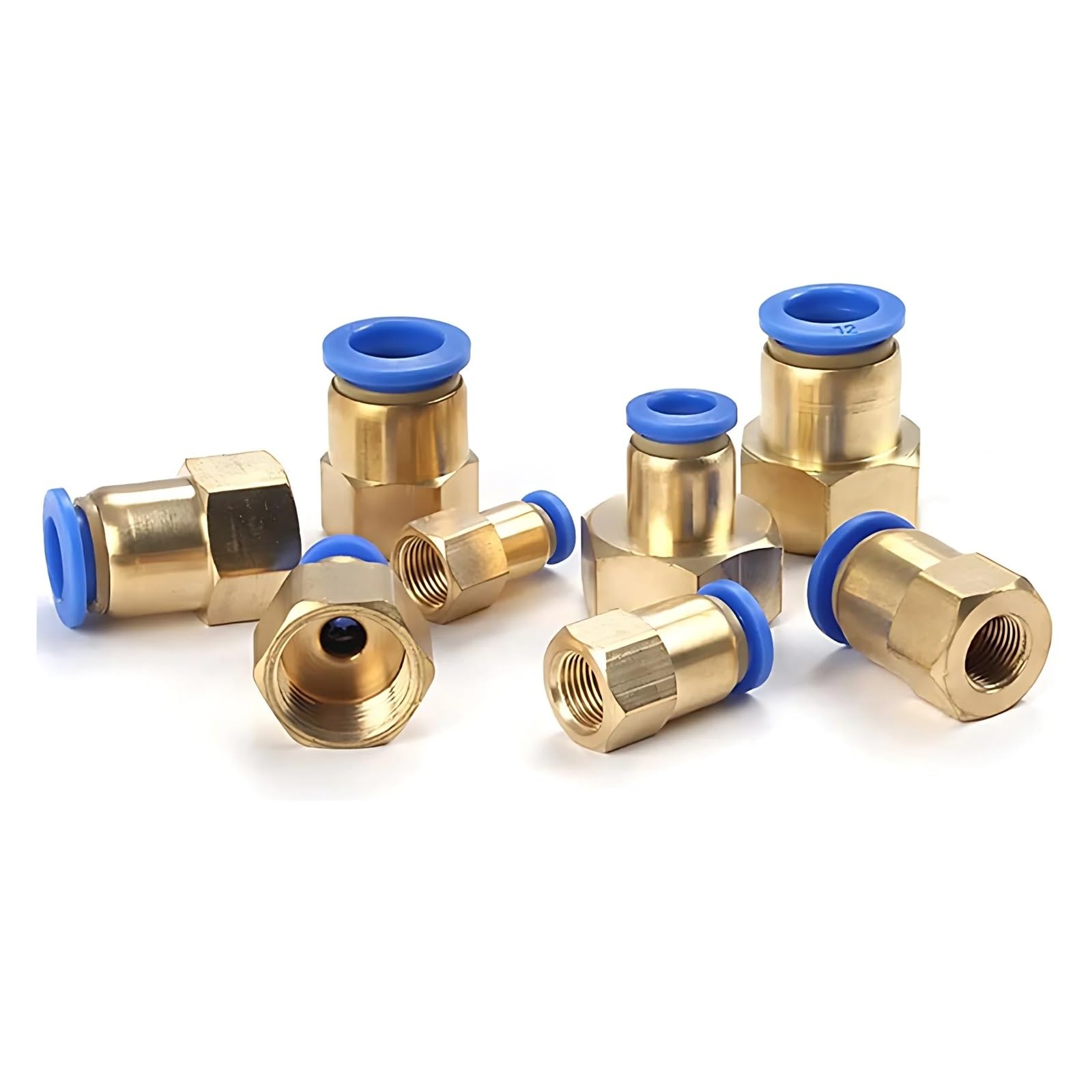 PCF 4mm-12mm Pneumatic Fitting Thread 1/8'' 1/4'' 3/8'' 1/2'' air Thread Female Straight Air Fitting Connector Tube Push in,PCF6(PCF4-02)