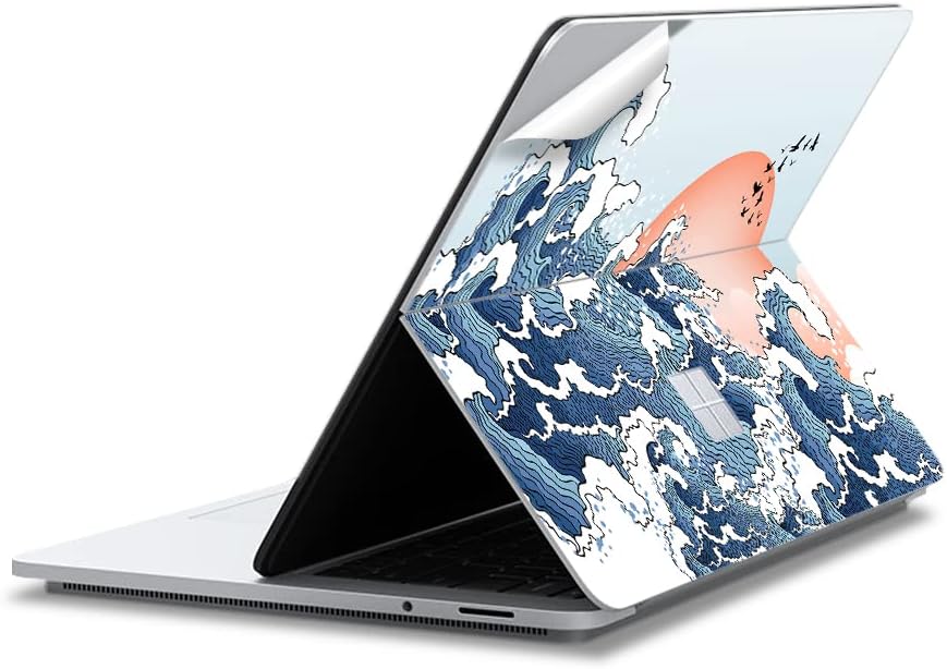 Laptop Decal Sticker Skin for 2022 Released 14.4 inch Microsoft Surface Laptop Studio Anti-Scratch Vinyl Protective Skin Cover (Sunset & Seagull)