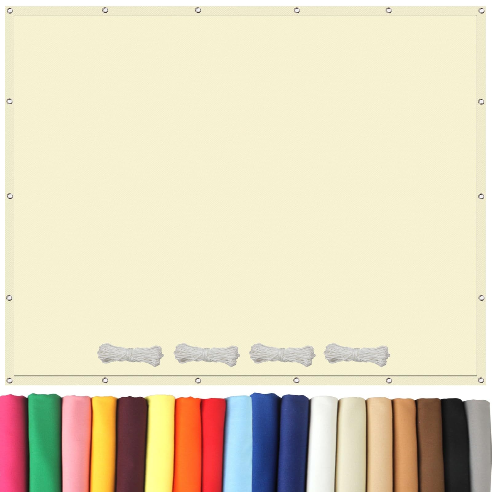 Voile d'ombrage rectangulaire 1,4x5m beige pour protection solaire de terrasse