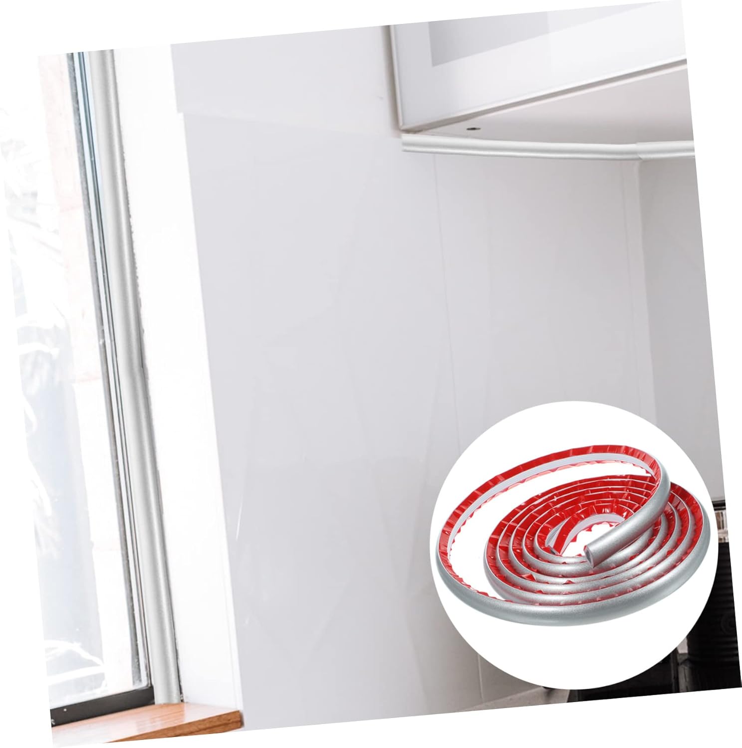 Flexible Trim Caulk Strip Self-Adhesive Wall Corner Molding for Tile Edges Cabinets and Ceilings Easy to Install