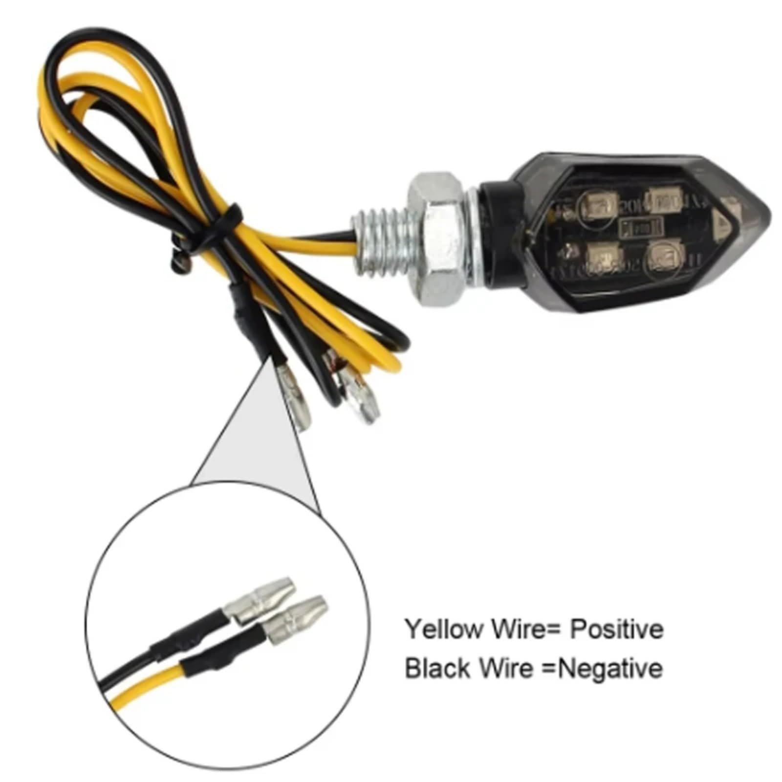 Indicatore Di Direzione Universale Per Motocicletta Sinistra Destra Indicatore Luminoso Luminoso Per Moto 12V 8mm Lampeggiante Ambra Lampada Di Guida Laterale(2pcs)