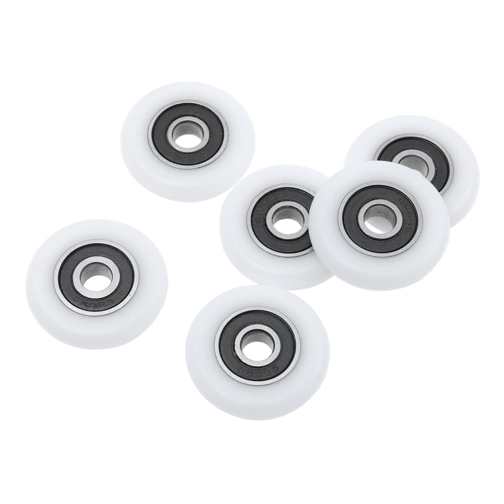 Bathroom Door Runner Roller 6Pcs PVC White for Bathtubs Shower Doors