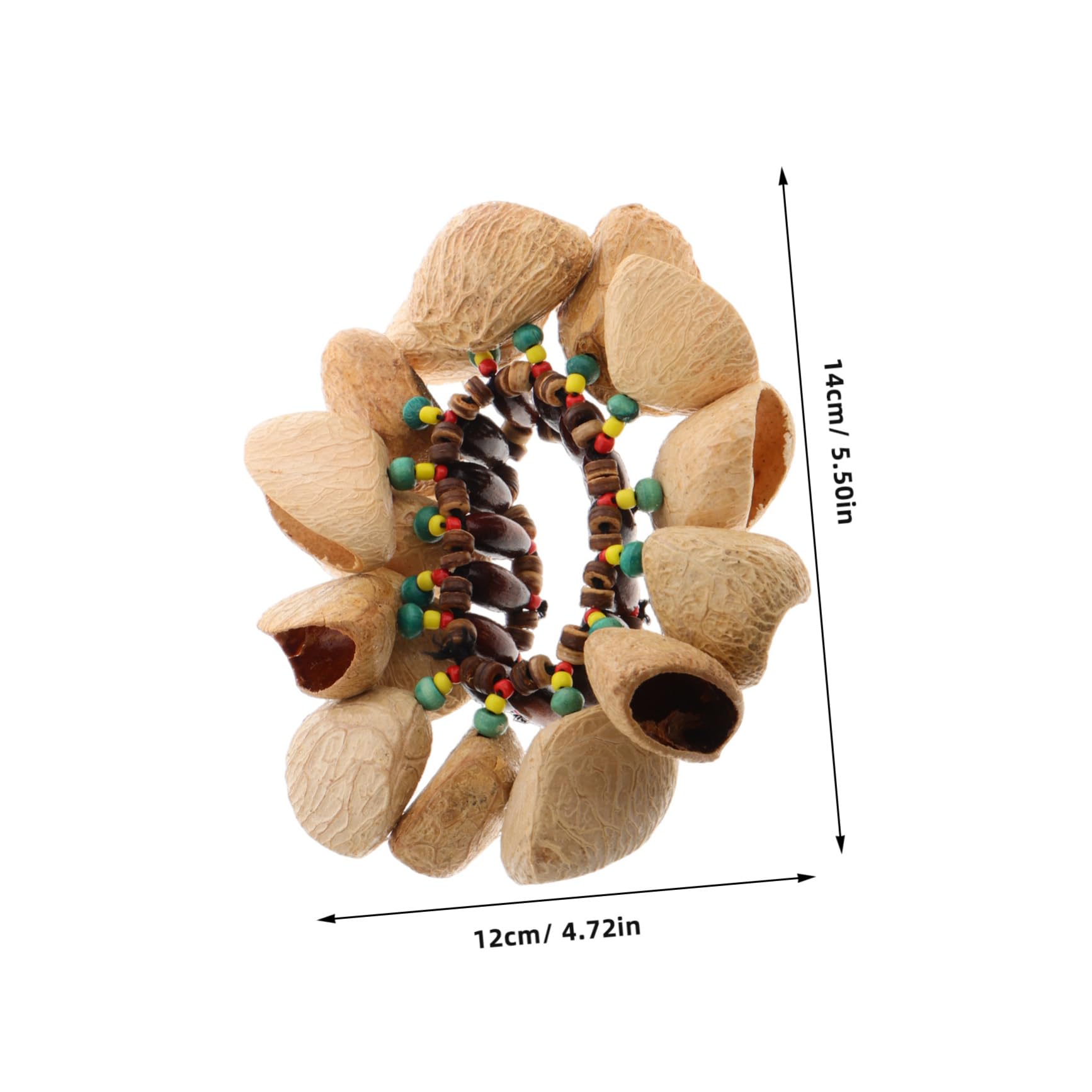 FUNOMOCYA Handbell Drum Percussion Accessories African Nutshell Handbell Bracelet Craft Wristband