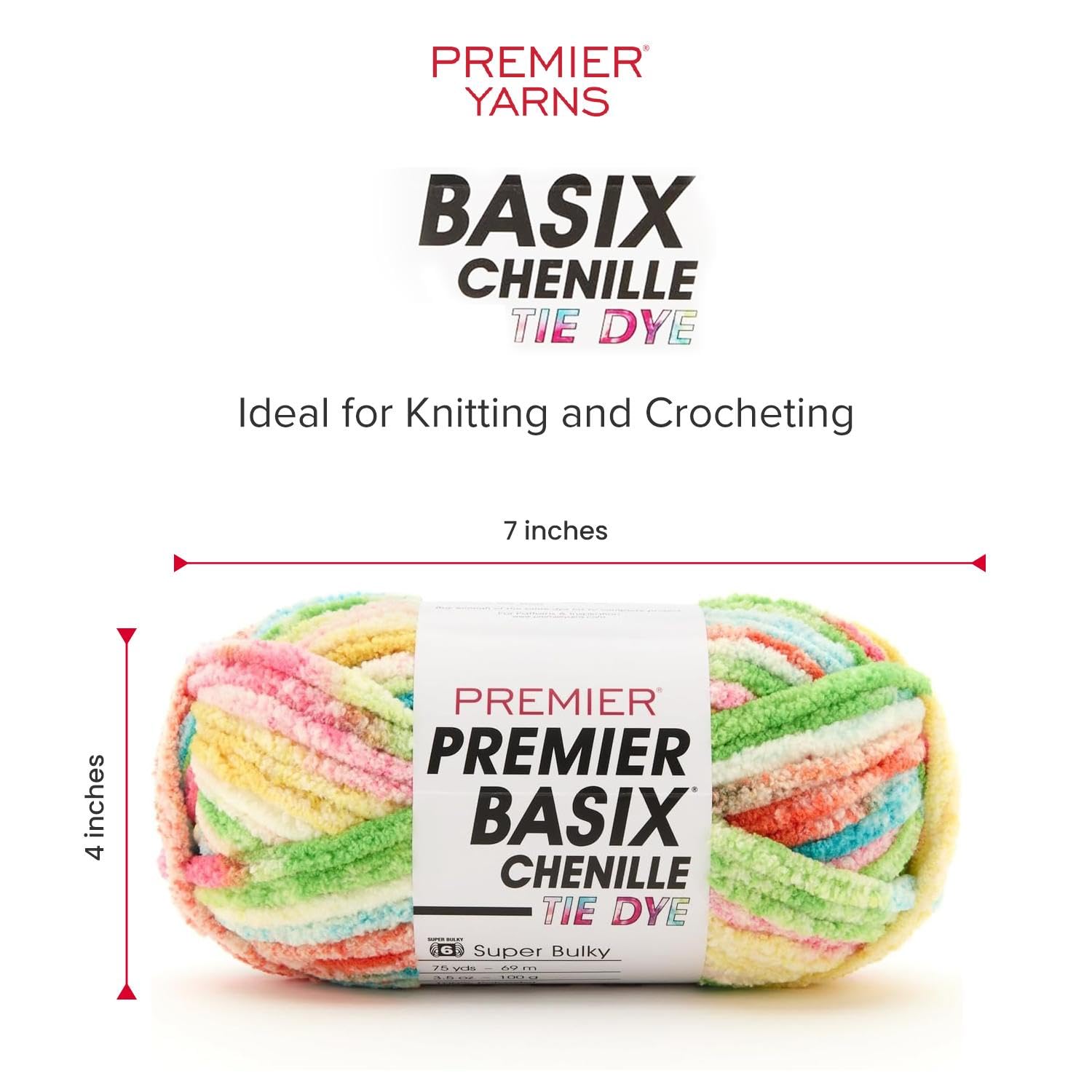 Amazon.com: Premier Yarns Basix Chenille Tie Dye, Super Bulky