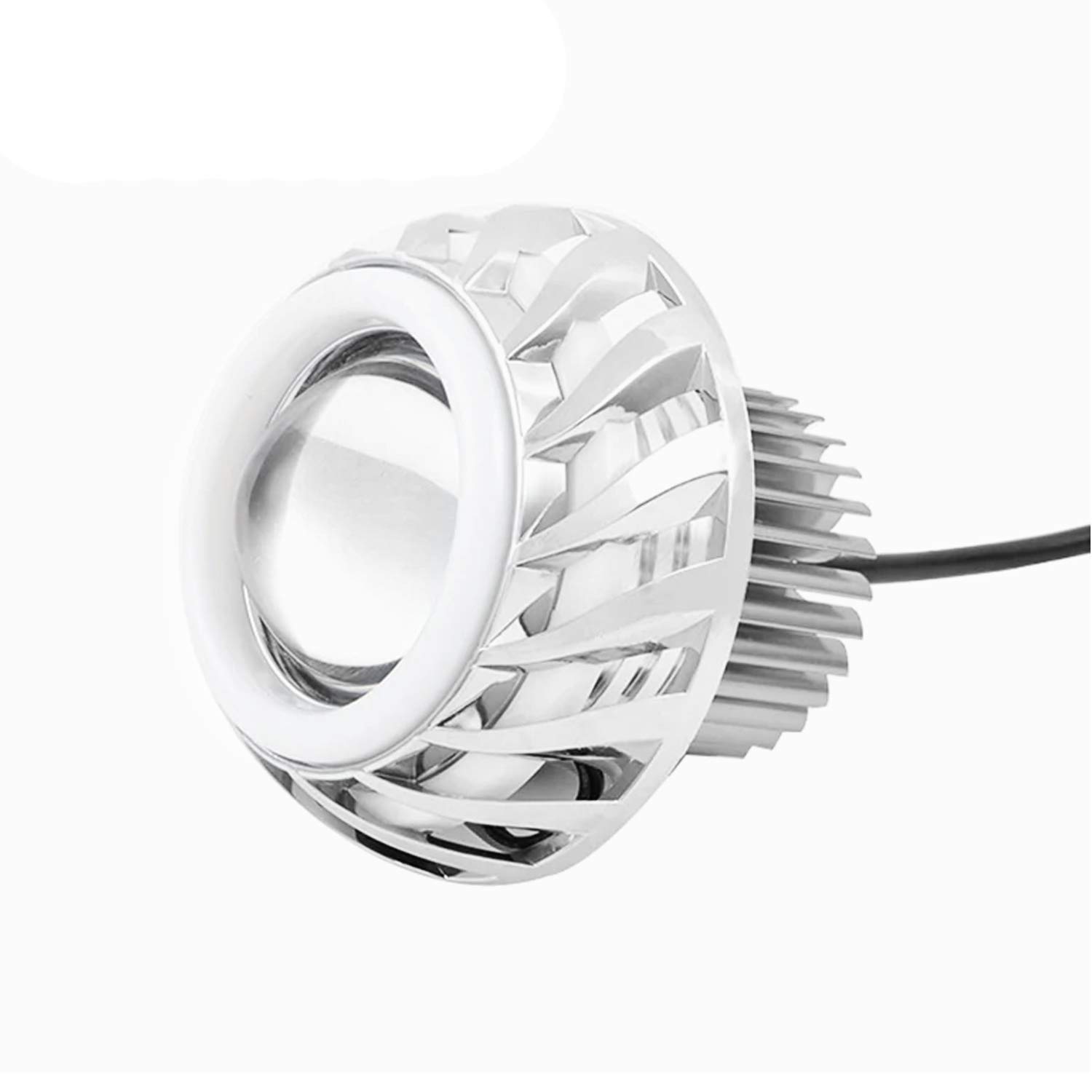 AllExtreme 10W High Intensity Led Projector Lamp Stylish Dual Ring COB LED Headlight with Hi/Low Beam and Flasher Function for All Bikes (Red & Blue, 1 Pc)-image-31