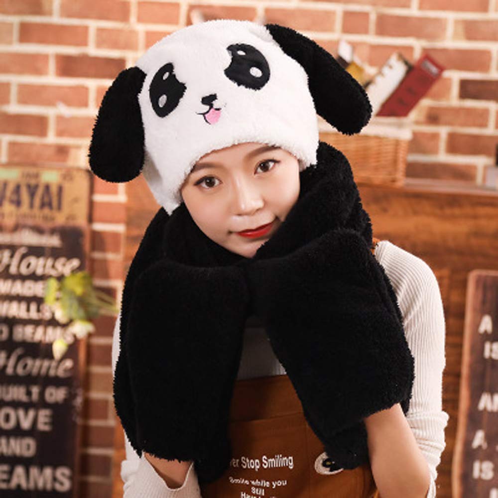2 Pcs Cute Rabbit Hat Unisex Funny Bunny Hat With Moving Ears Plush Rabbit Hat Bunny Ears Headband Toys Fancy Dress Cosplay Rabbit Best Gift for Kids Adults(Rabbit Shape + Giant Panda Shape) - Image 4