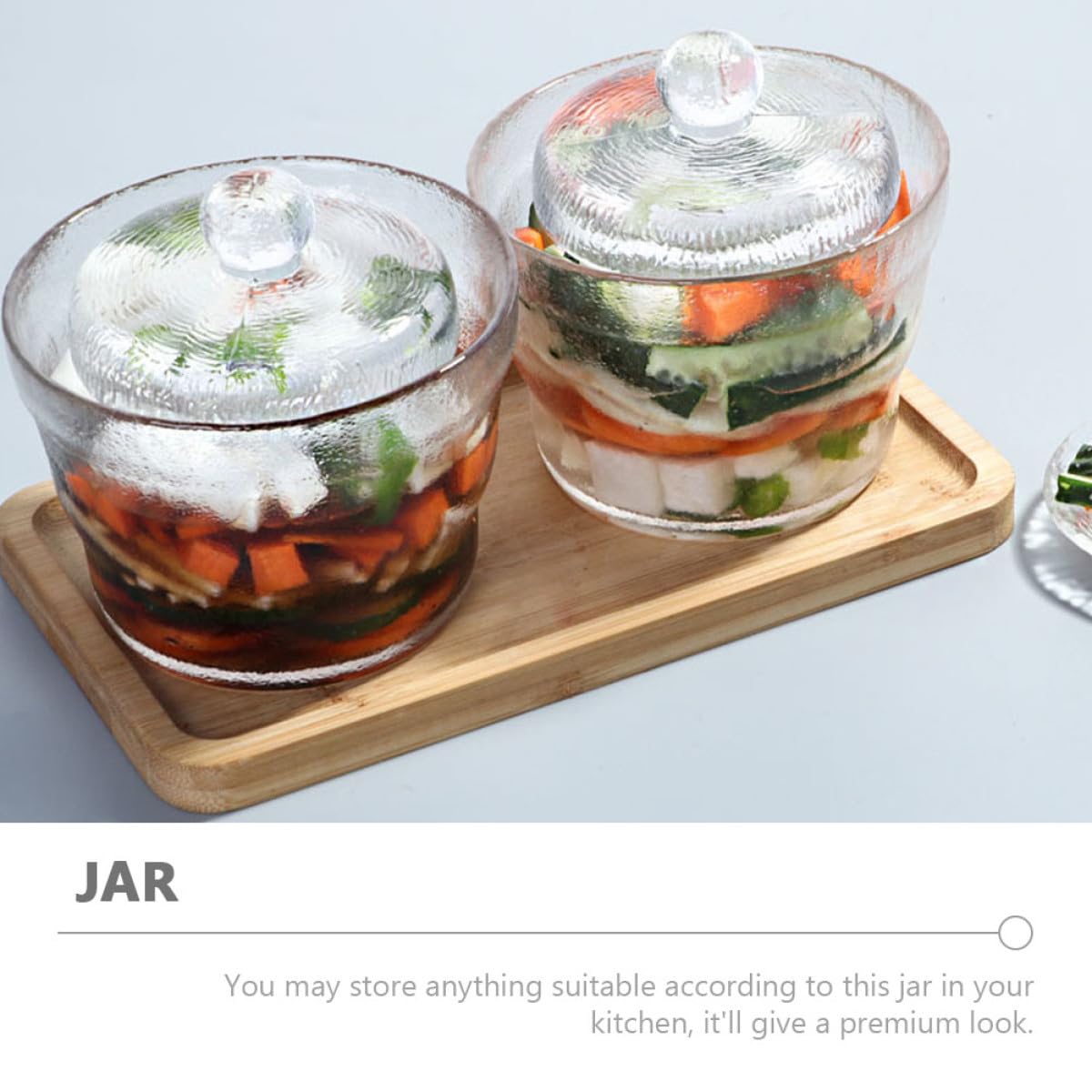 OSALADI Barattolo per Fermentazione degli Alimenti in Vetro da 650ml, Contenitore Trasparente Ermetico per Sottaceti e Kimchi, Design a Apertura Ampia per Uso Domestico e Ristoranti