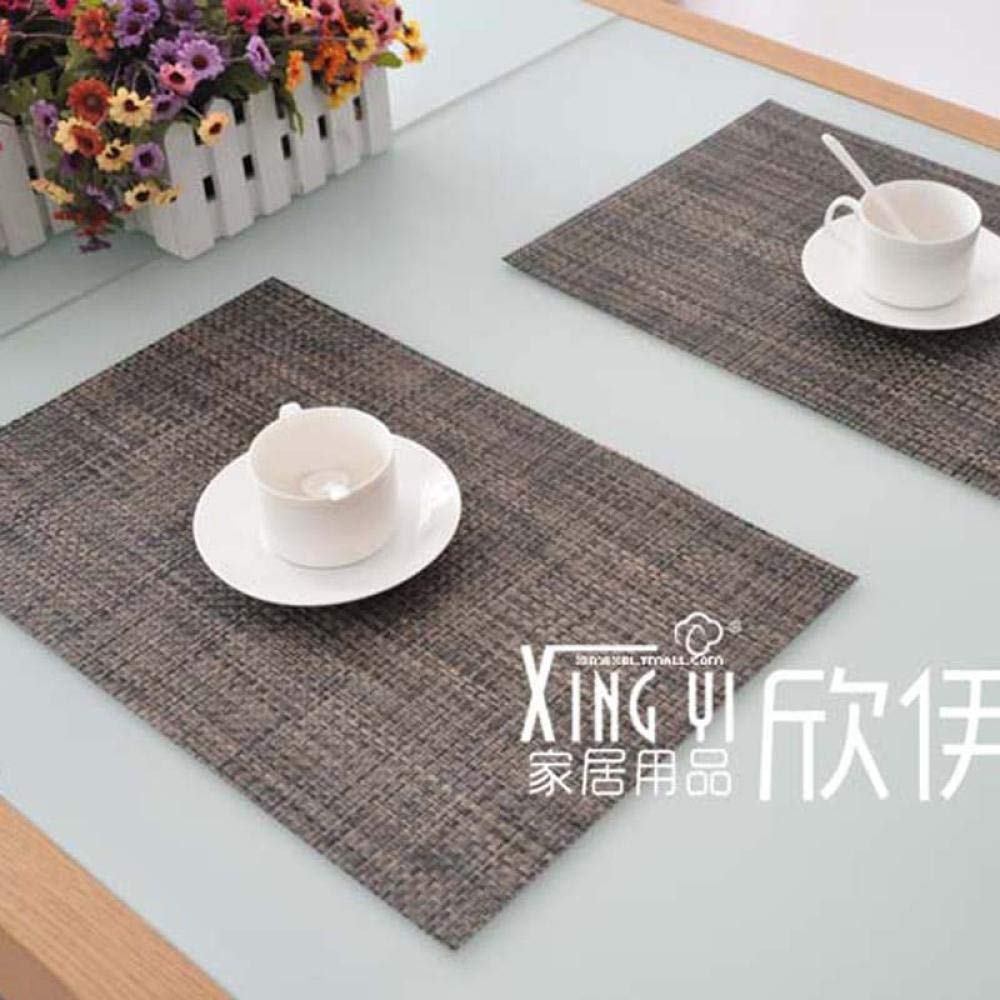 Sottobicchieri in Silicone, Tovaglietta for Esterni, tovaglietta for Tavolo da Pranzo for Bambini, Isolante in PVC - Grove Grey(4 Woven Black Coffee)