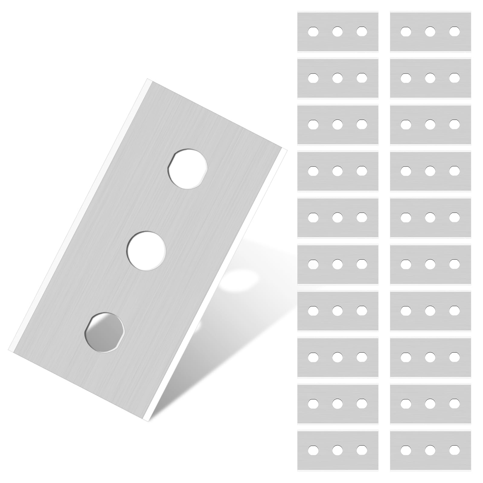 Flintronic 20 Stück Keramikfeldschaber Ersatzklingen, Schaberklingen Edelstahl, Schaber Klingen, Rasierklingen Zeranfeldkratzer, Keramikfeld,Herdschaber für Kochfeld, Backofen, Glaskeramik(43 * 22mm)